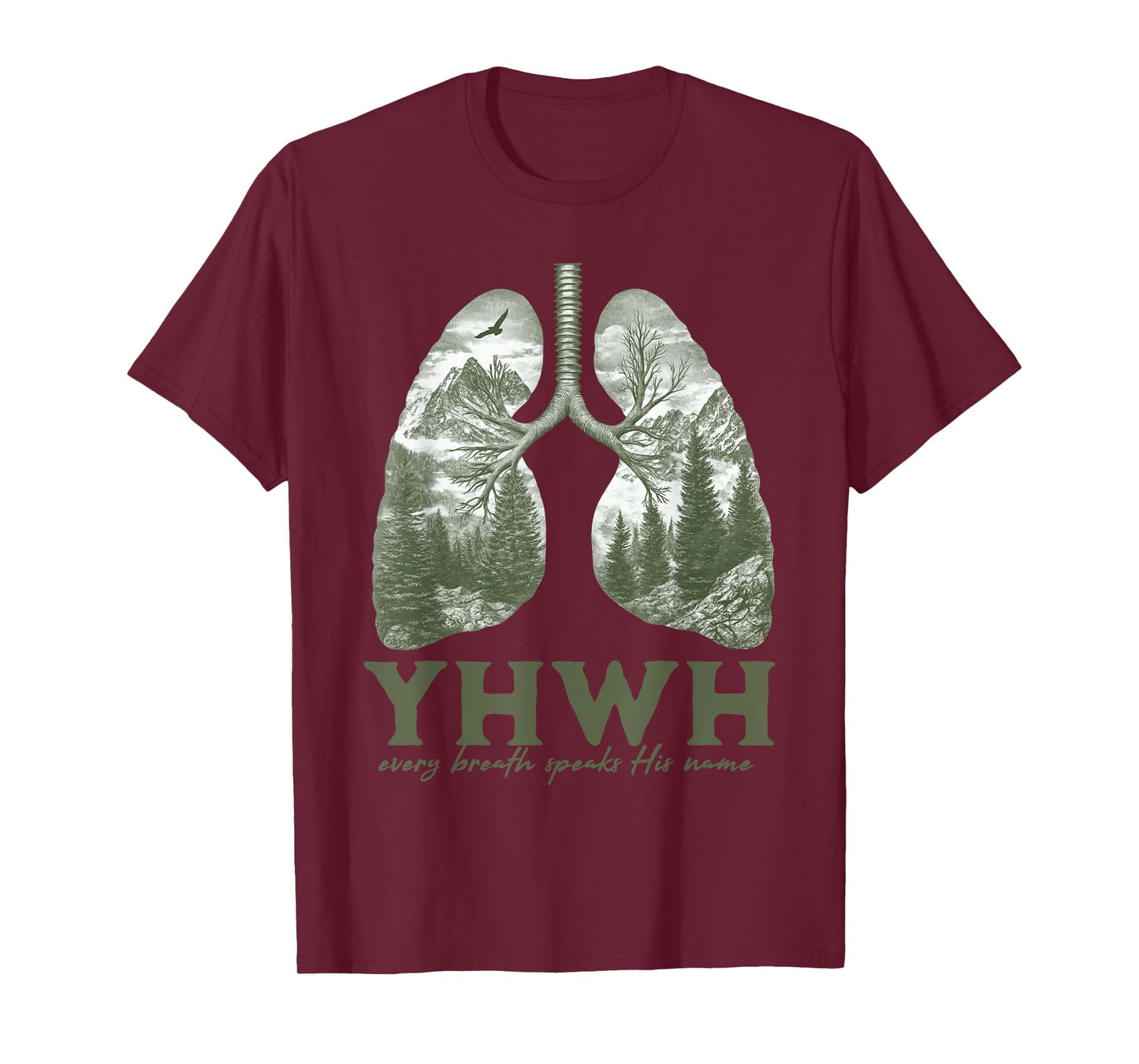 Floral Lung Christian Our Very Breath Speaks His Name YHWH T-Shirt