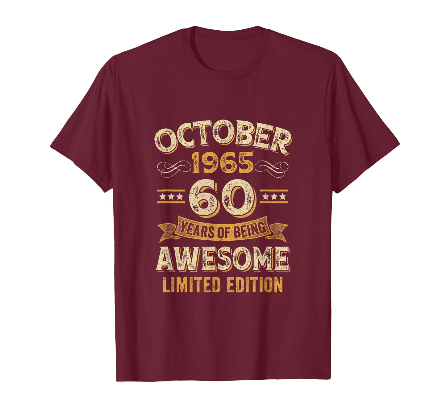60 Years Awesome Vintage October 1965 60Th Birthday T-Shirt