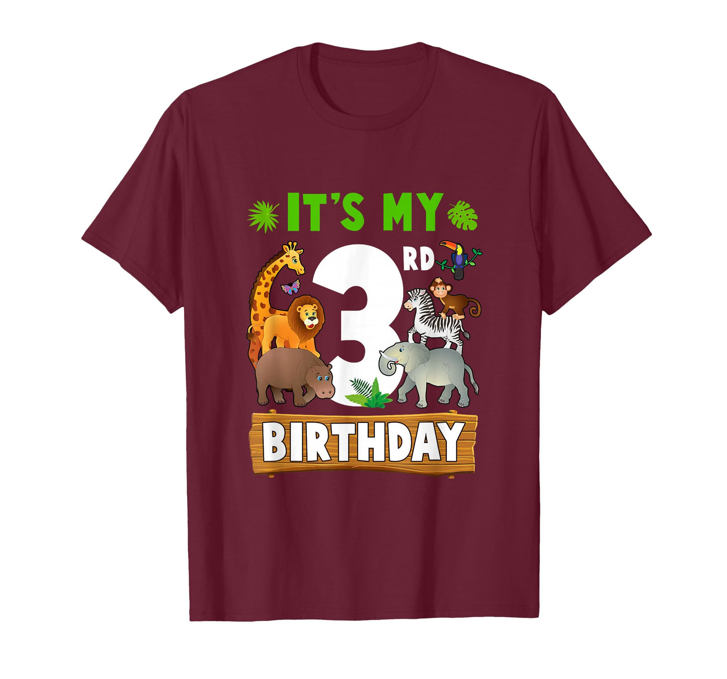 It's My 3Rd Birthday Zoo Jungle Safari 3 Years Old Birthday T-Shirt