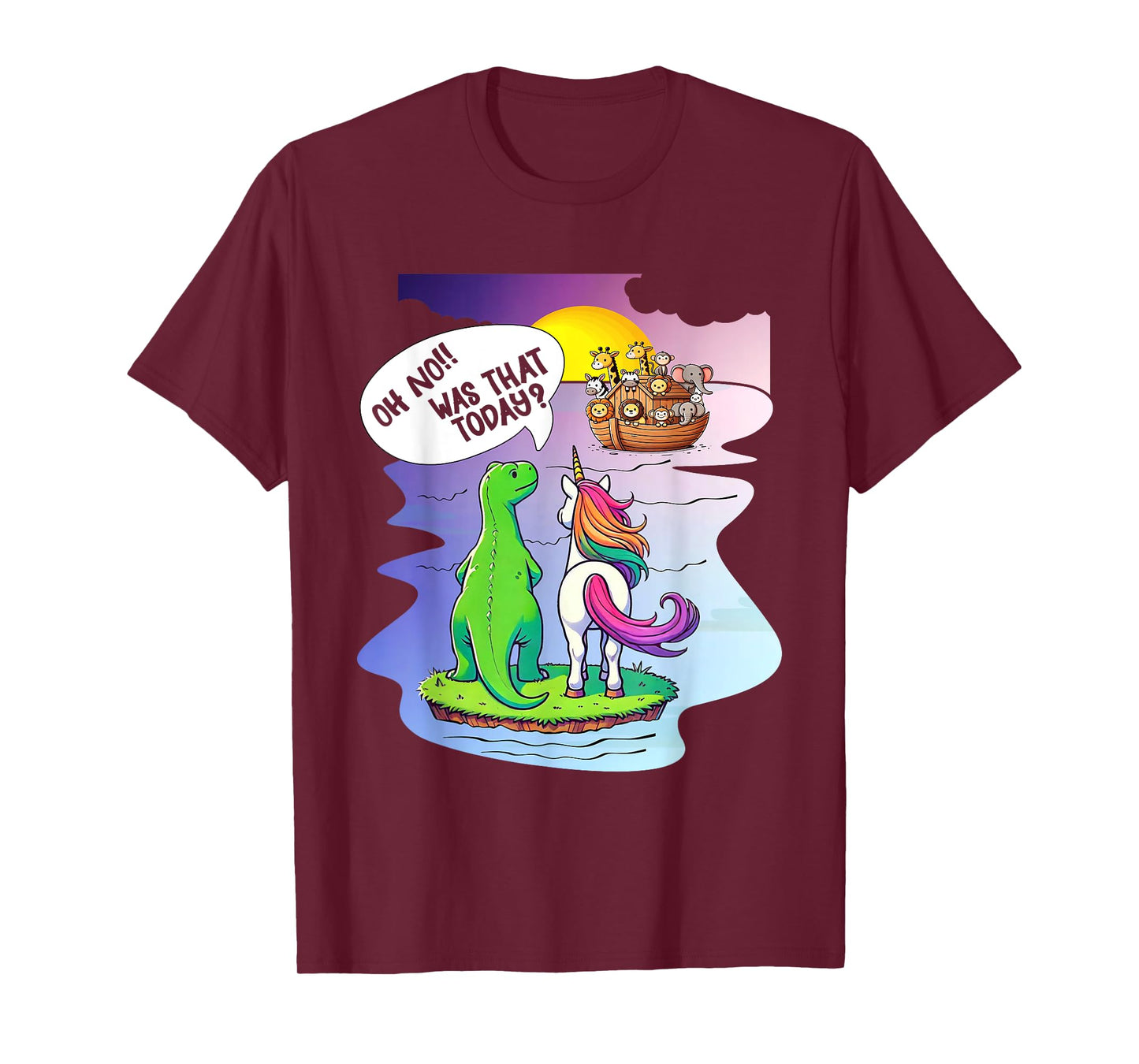 Noah Ark Christian Bibble Pun Last Unicorn Dinosaur Jesus T-Shirt