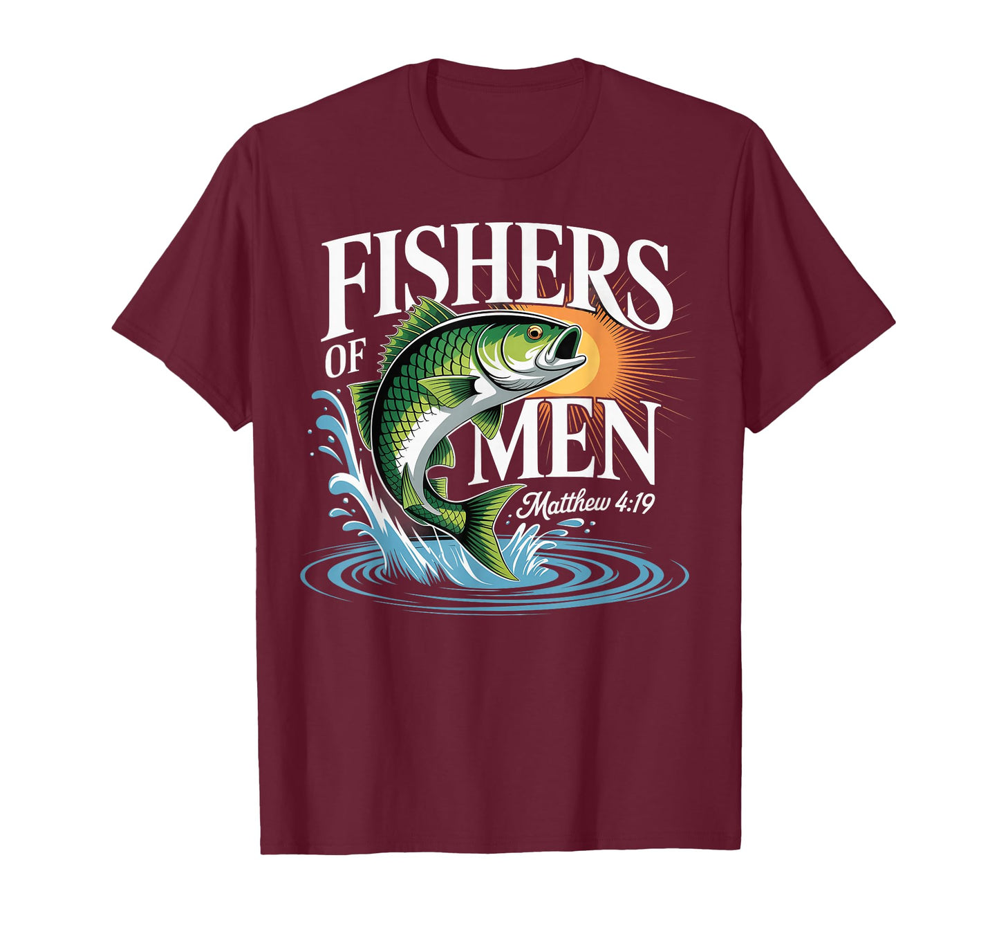 Fishers of Men Matthew 4-19 Bible Christian Fishing Lover T-Shirt