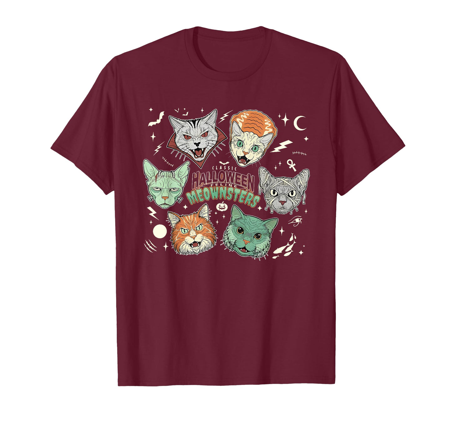Classic Halloween Feline meownsters T-Shirt
