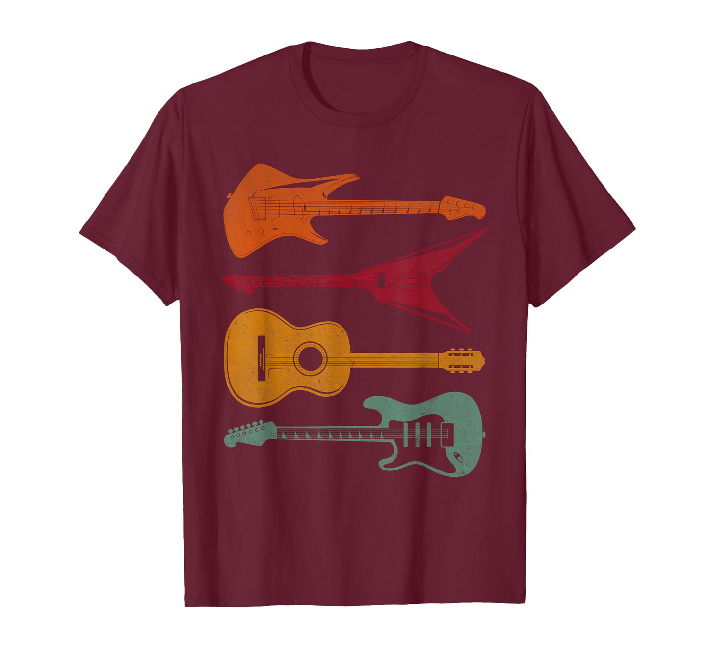 Colorful Guitar Silhouette Art for Rock Music Fans Guitarist T-Shirt