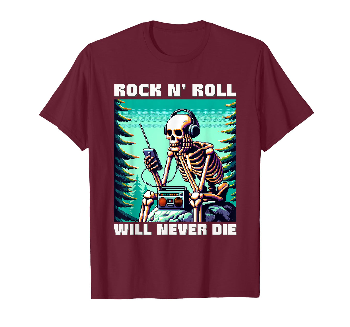 Rock And Roll Soul Will Never Die - Rock n' Roll Skeleton T-Shirt