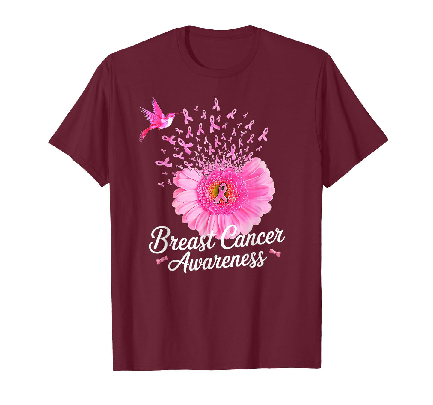 Sunflower Breast Cancer Awareness Pink Ribbon in October T-Shirt