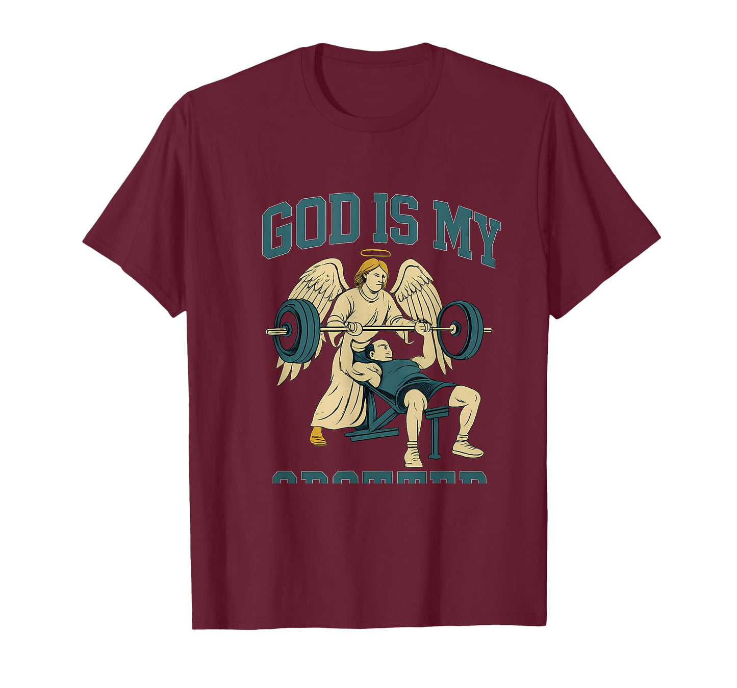 God is My Spotter Christian Gym Workout Design T-Shirt