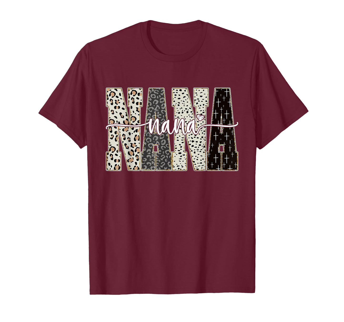 Nana Bible Leopard Cross Faith and Love Christian Christmas T-Shirt