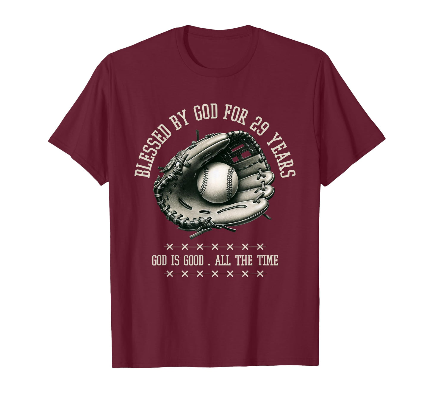 Blessed by God for 29 Years Old Baseball 29th Birthday Gifts T-Shirt