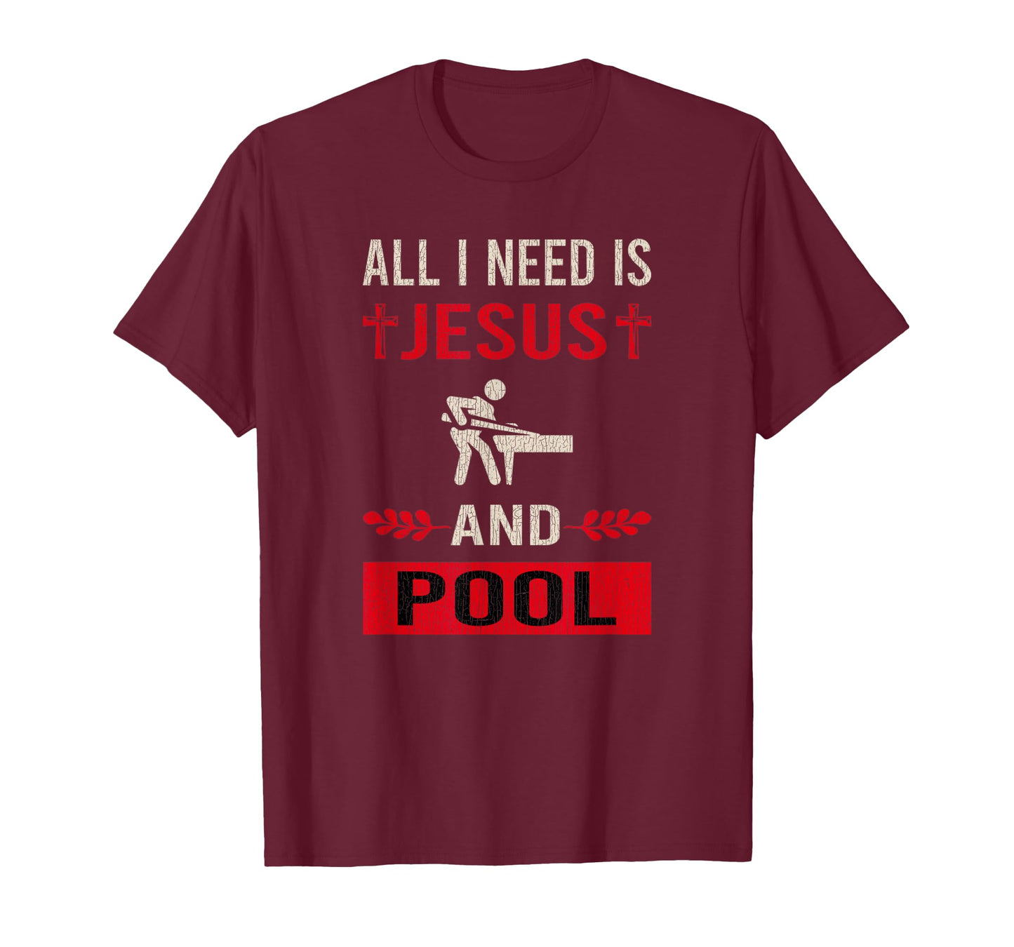 Vintage I Need Jesus And Pool Billiards Funny Game Relax T-Shirt