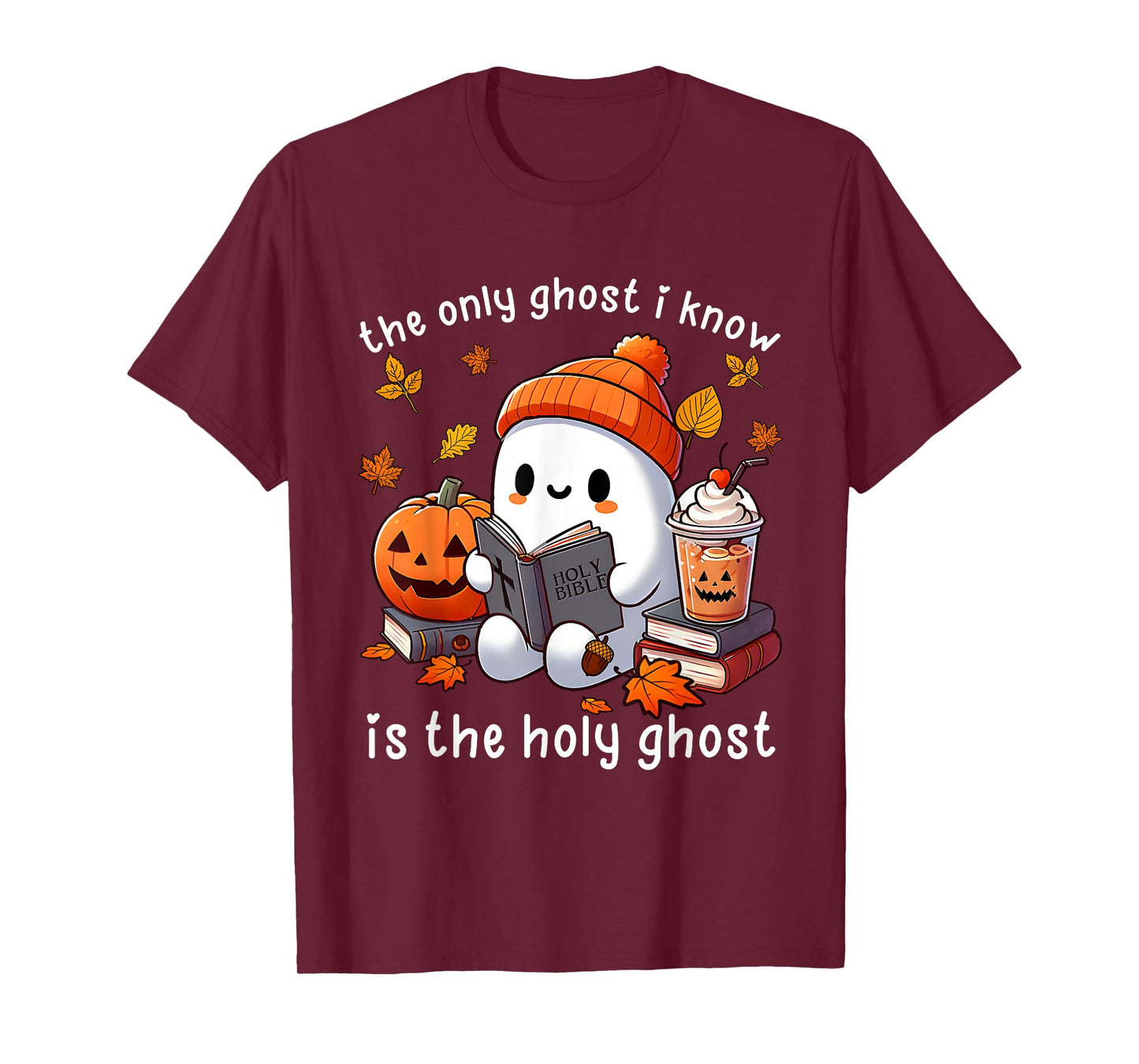 The Only Ghost I Know is The Holy Ghost Halloween Book Lover T-Shirt