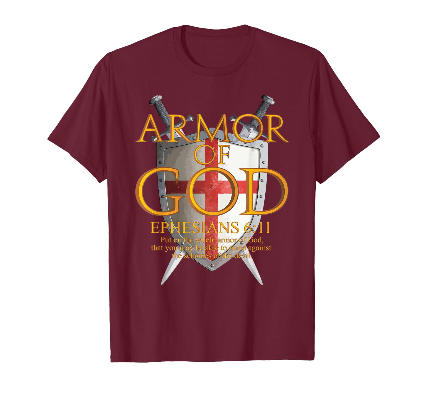 Armor Of God Ephesians Bible Verse Religious Christian Gift T-Shirt