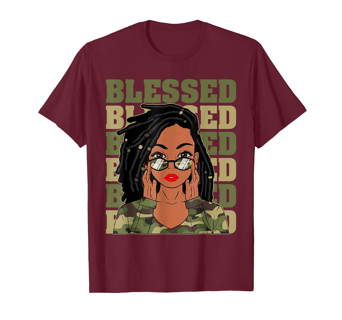 Blessed Black Woman Afro African American Christian Saying T-Shirt