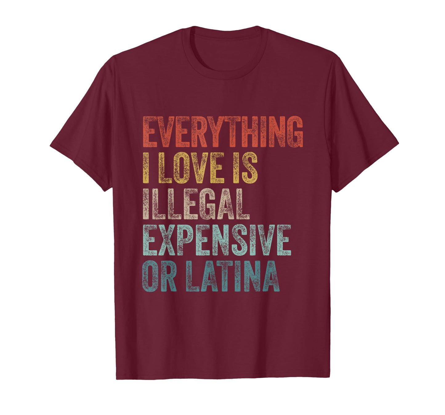 Everything I Love Is Illegal Expensive Or Latina Irony T-Shirt