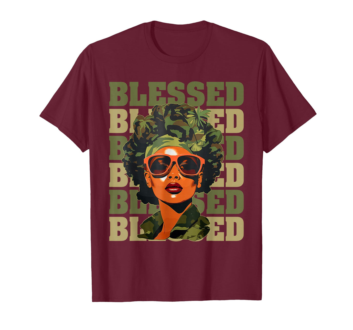 Blessed Black Woman Afro African American Christian Saying T-Shirt