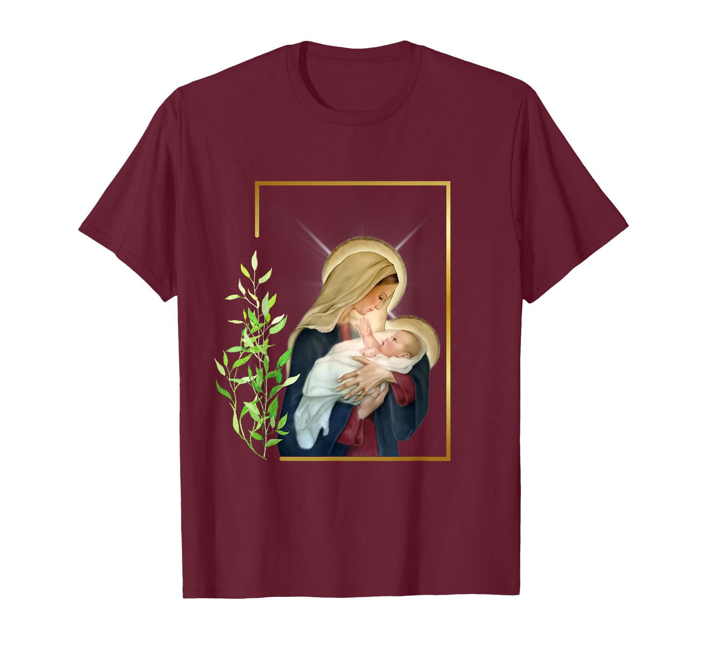 Blessed Holy Virgin Mary with Child Jesus - Rosary Catholic T-Shirt