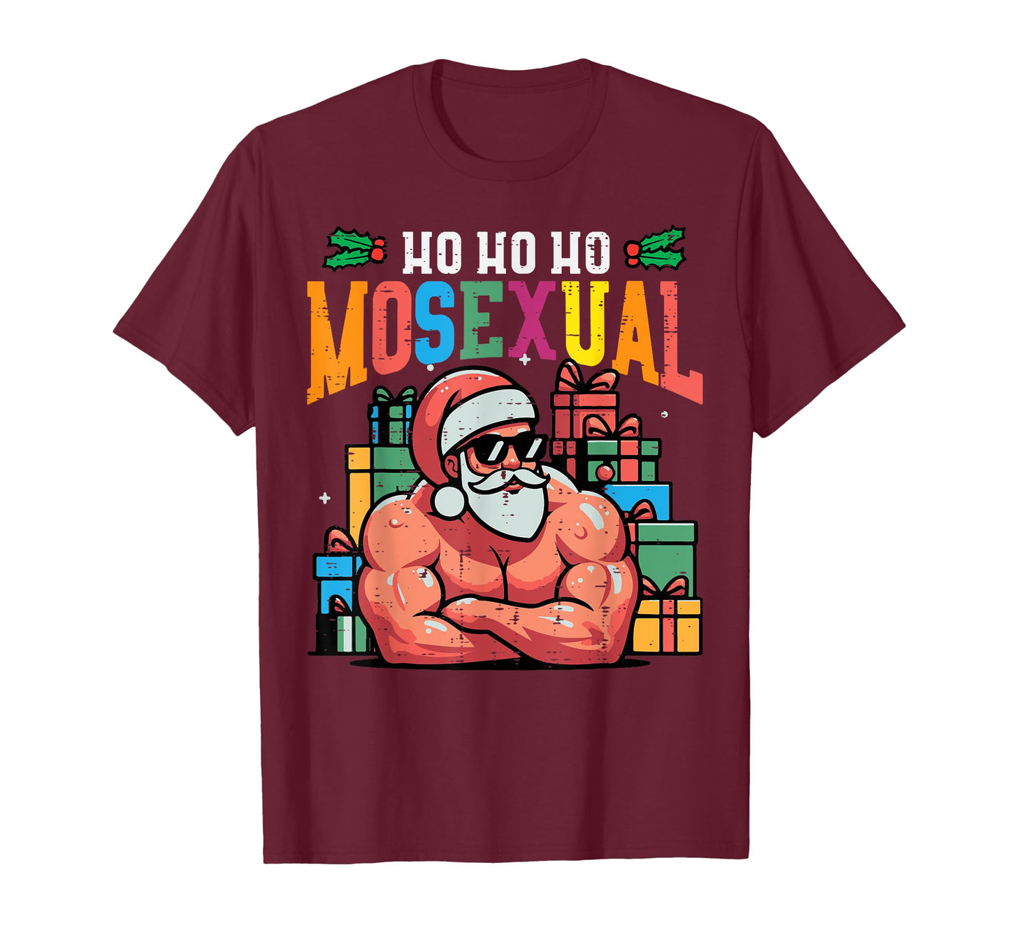 Christmas Ho Homosexual Funny Xmas Gay Pride Santa Lgbt Men T-Shirt