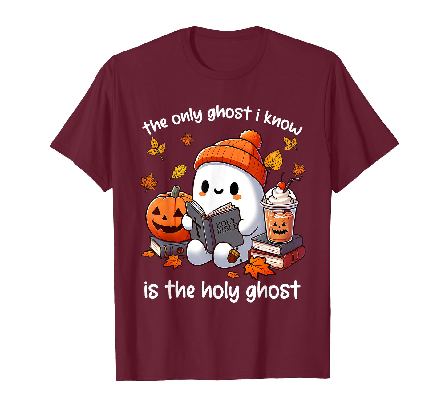 The Only Ghost I Know is The Holy Ghost Halloween Book Lover T-Shirt