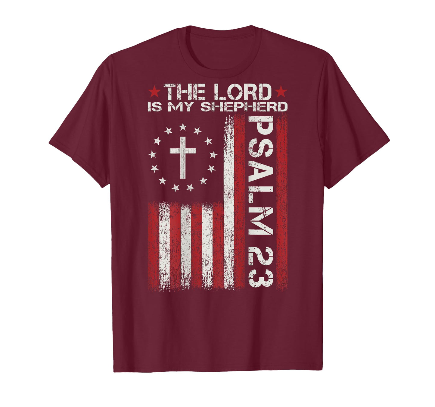 God Jesus Christian Bible PSALM 23 Faith Cross Religious T-Shirt