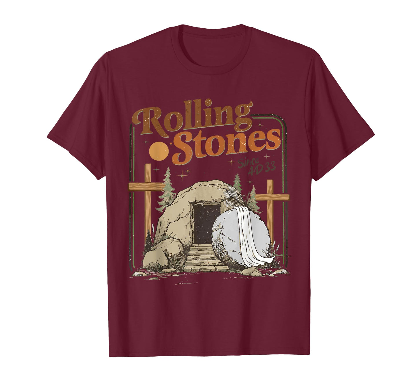 The Stone Was Rolled Away He Is Alive Retro Christian Easter T-Shirt
