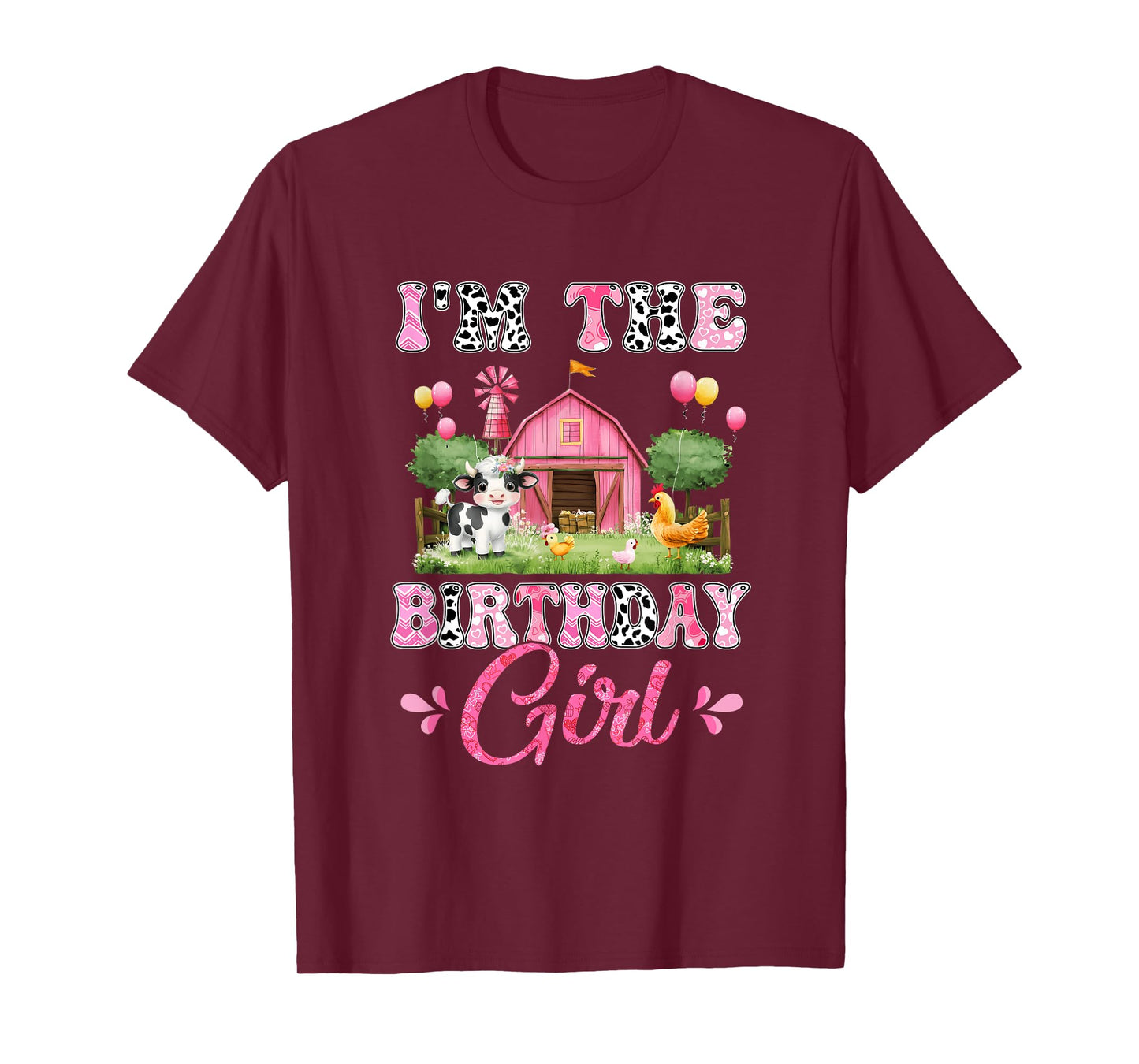 I'm The Birthday Girl 1St Birthday Cow Farm Family T-Shirt