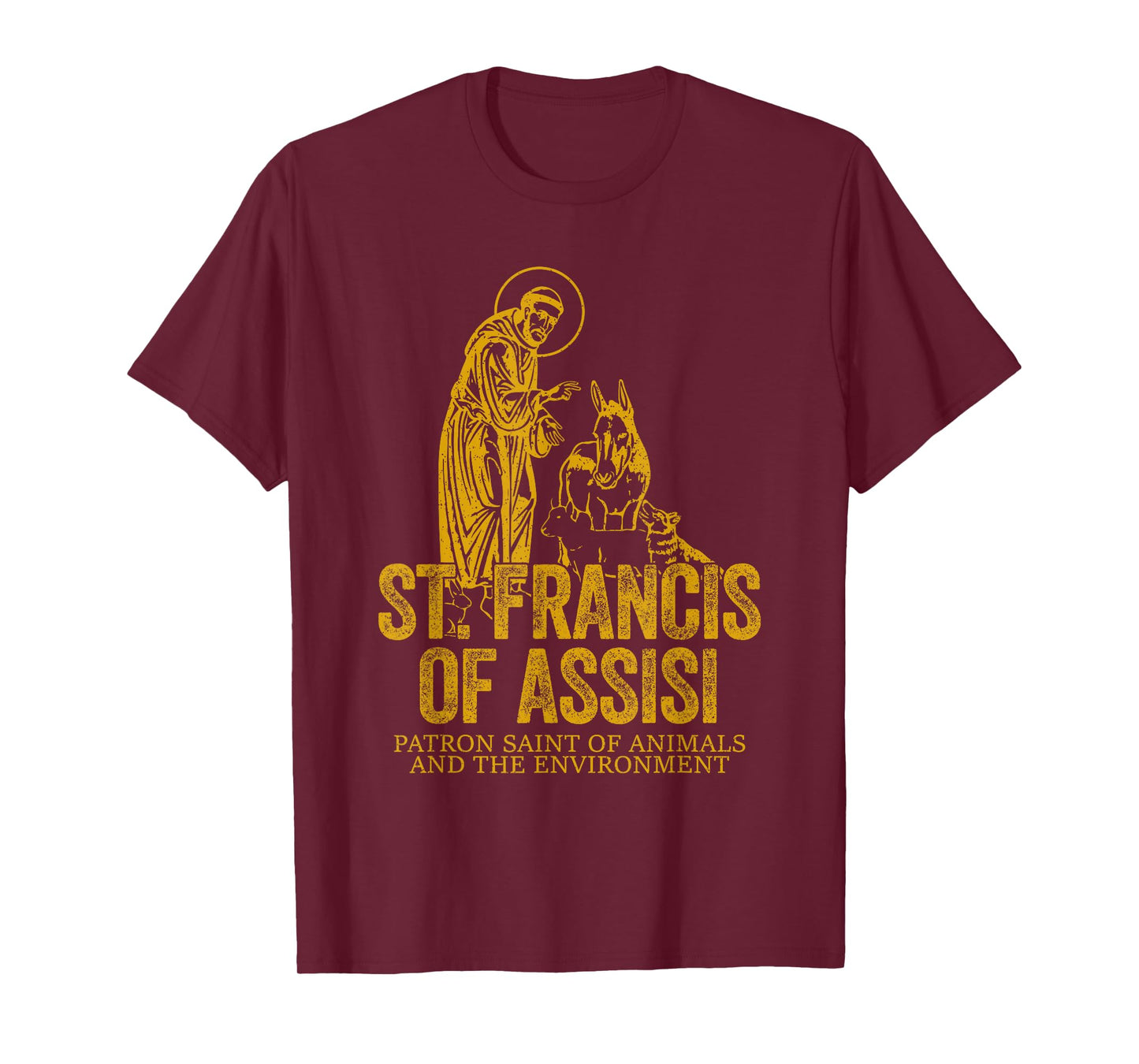 Catholicism Gold St. Francis Of Assisi Christian Saint T-Shirt