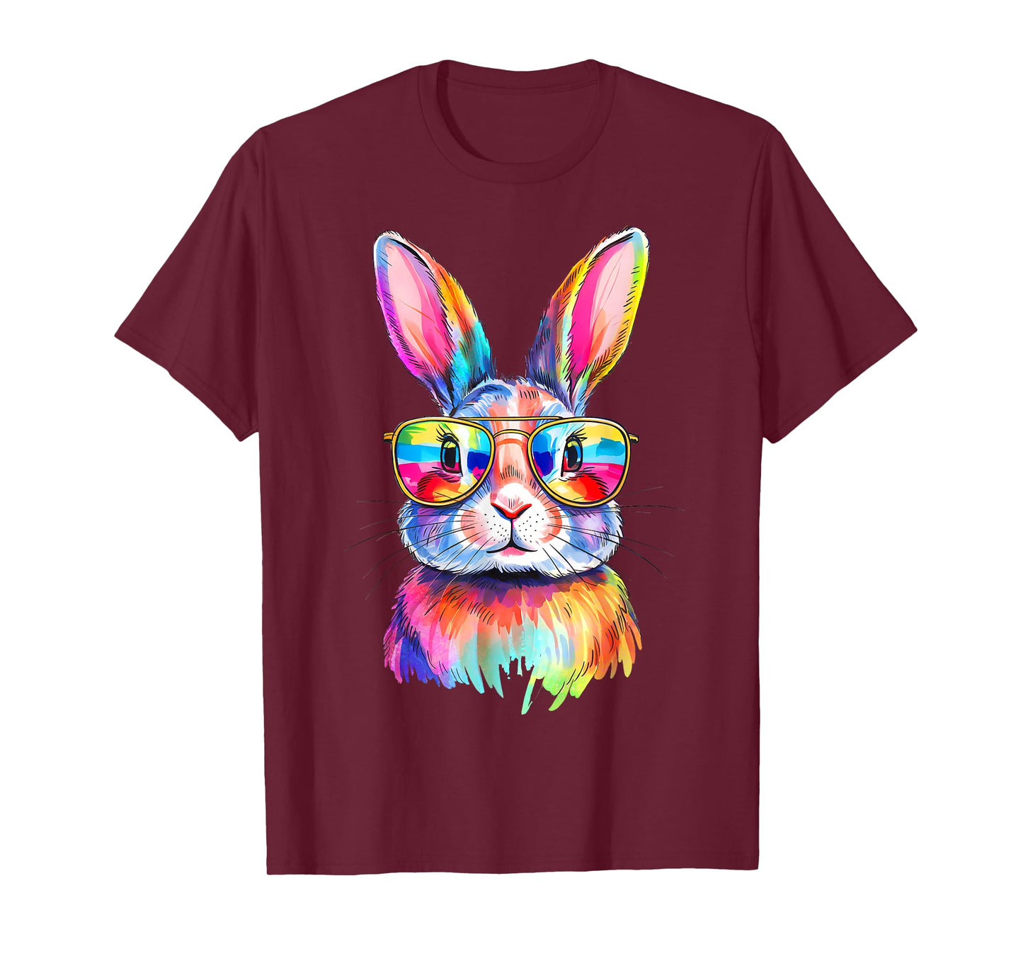 Funny Bunny Easter Rabbit Sunglasses Tie Dye Men Women Kids T-Shirt