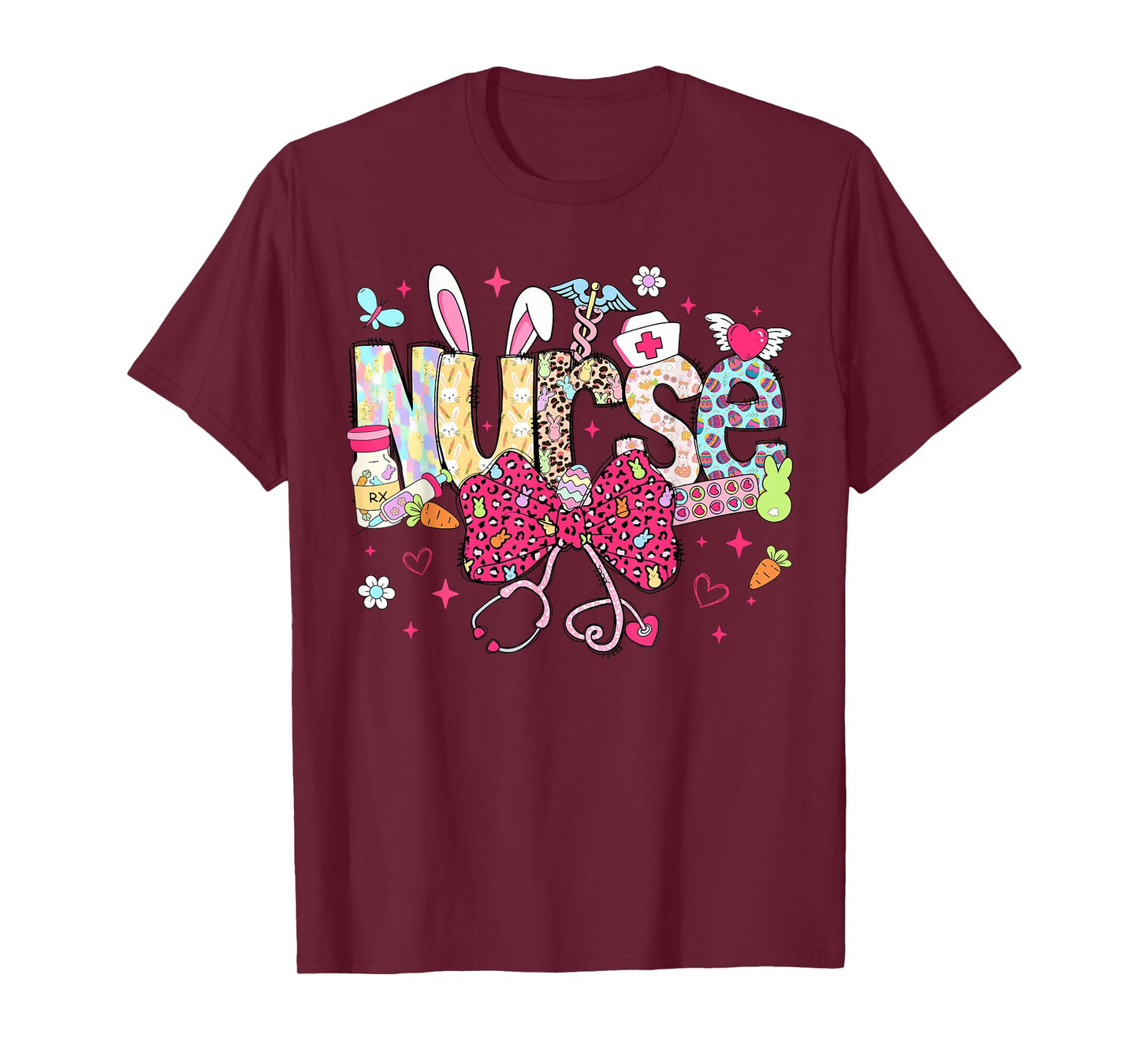 Nurse Easter Day Cute Coquette Stethoscope Nursing Easter T-Shirt