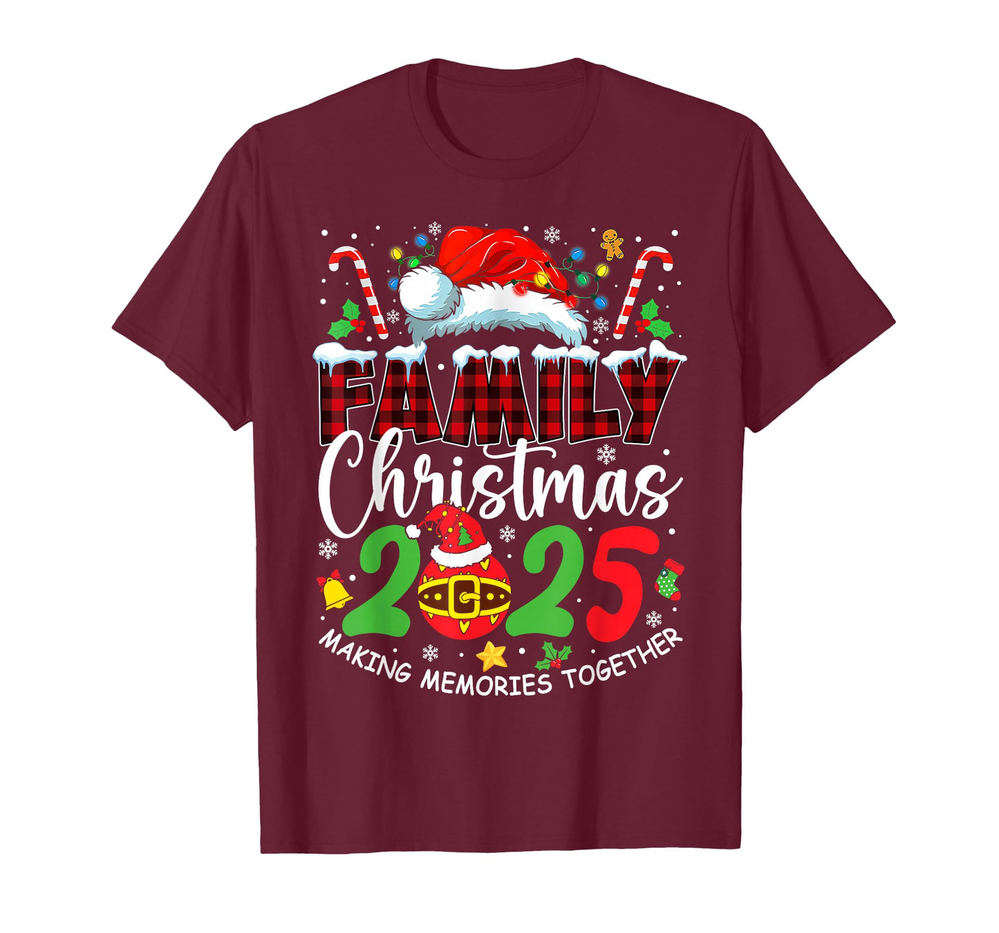 Family Christmas 2025 Matching Squad Santa Elf Funny Xmas T-Shirt