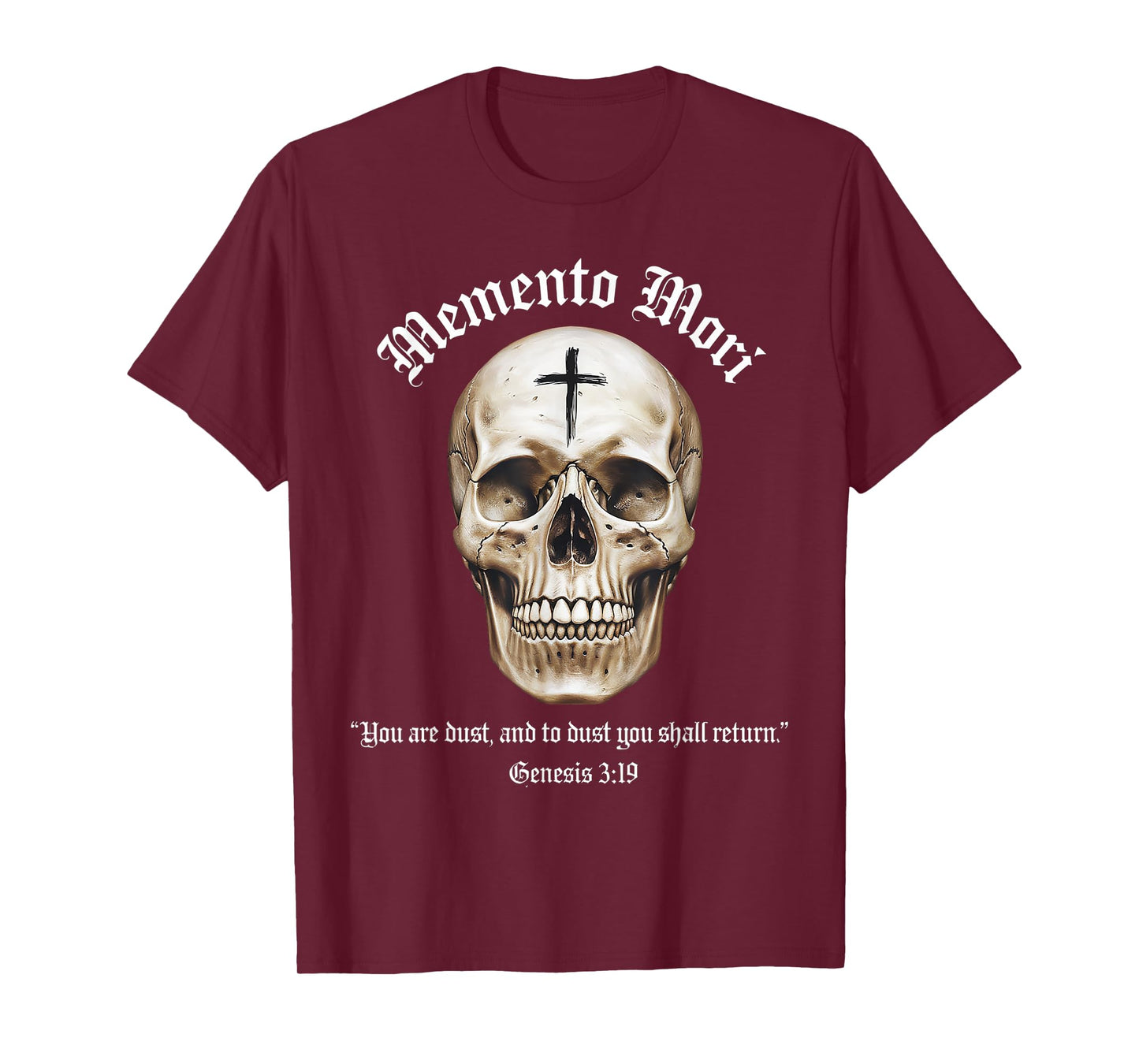 Catholic Crucifix Traditional Latin Mass Skull Memento Mori T-Shirt