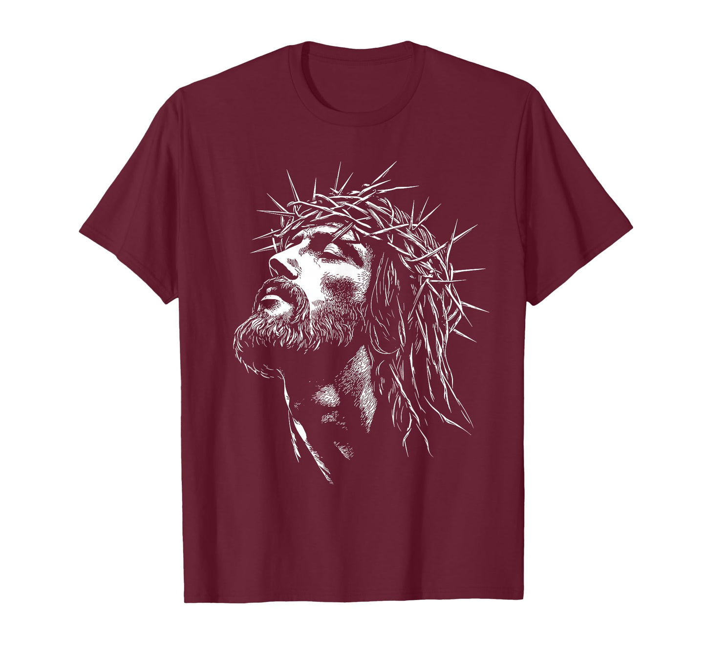 Jesus Christ with Crown of Thorns Jesus Graphic T-Shirt