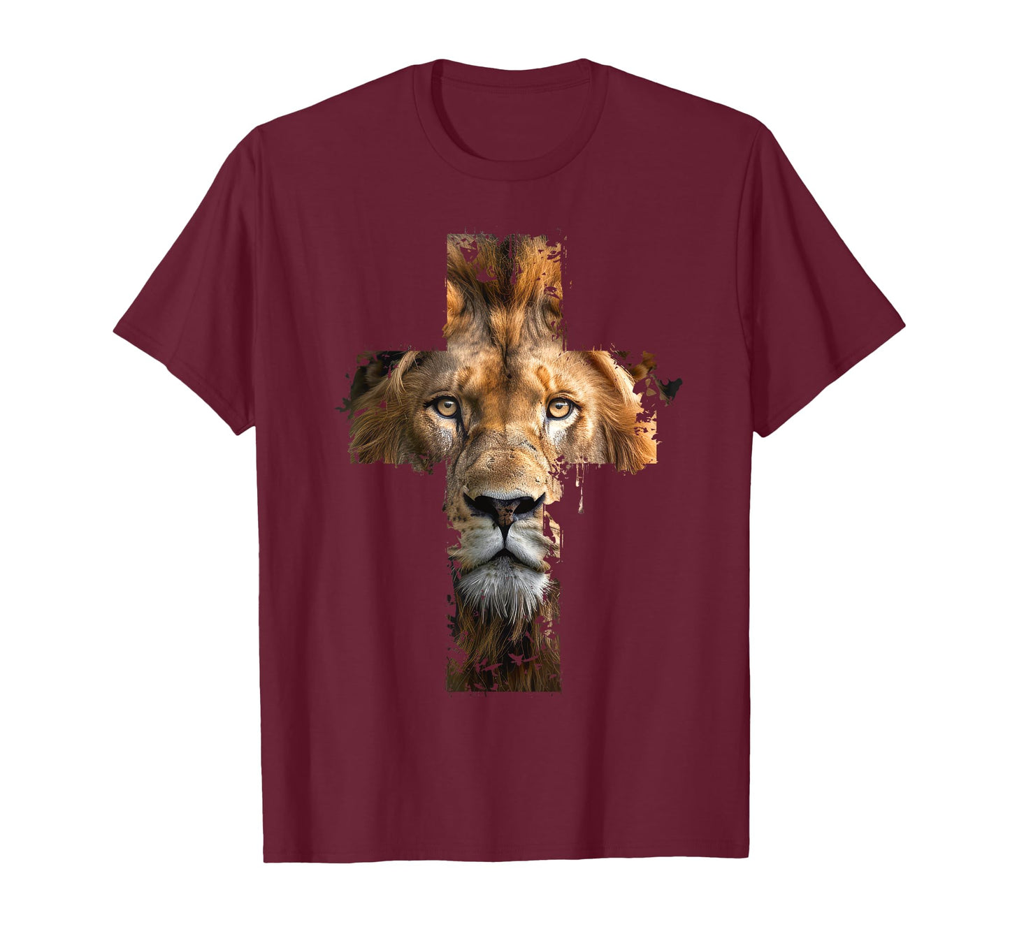 Lion of Judah Cross of Jesus Christ Christian Faith Graphic T-Shirt