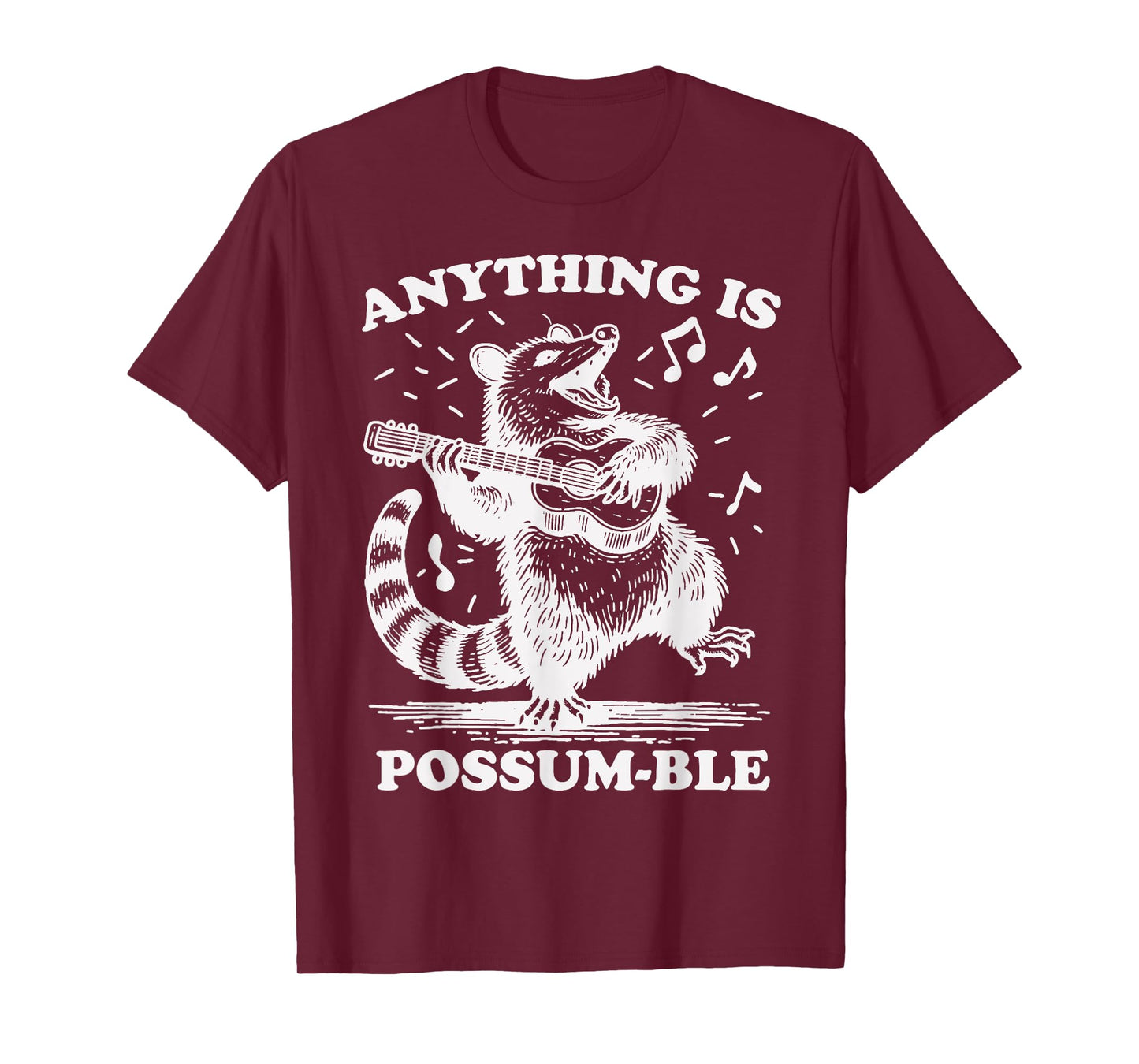 Anything Is Possum-Ble Funny Opossum Playing Ukulele T-Shirt