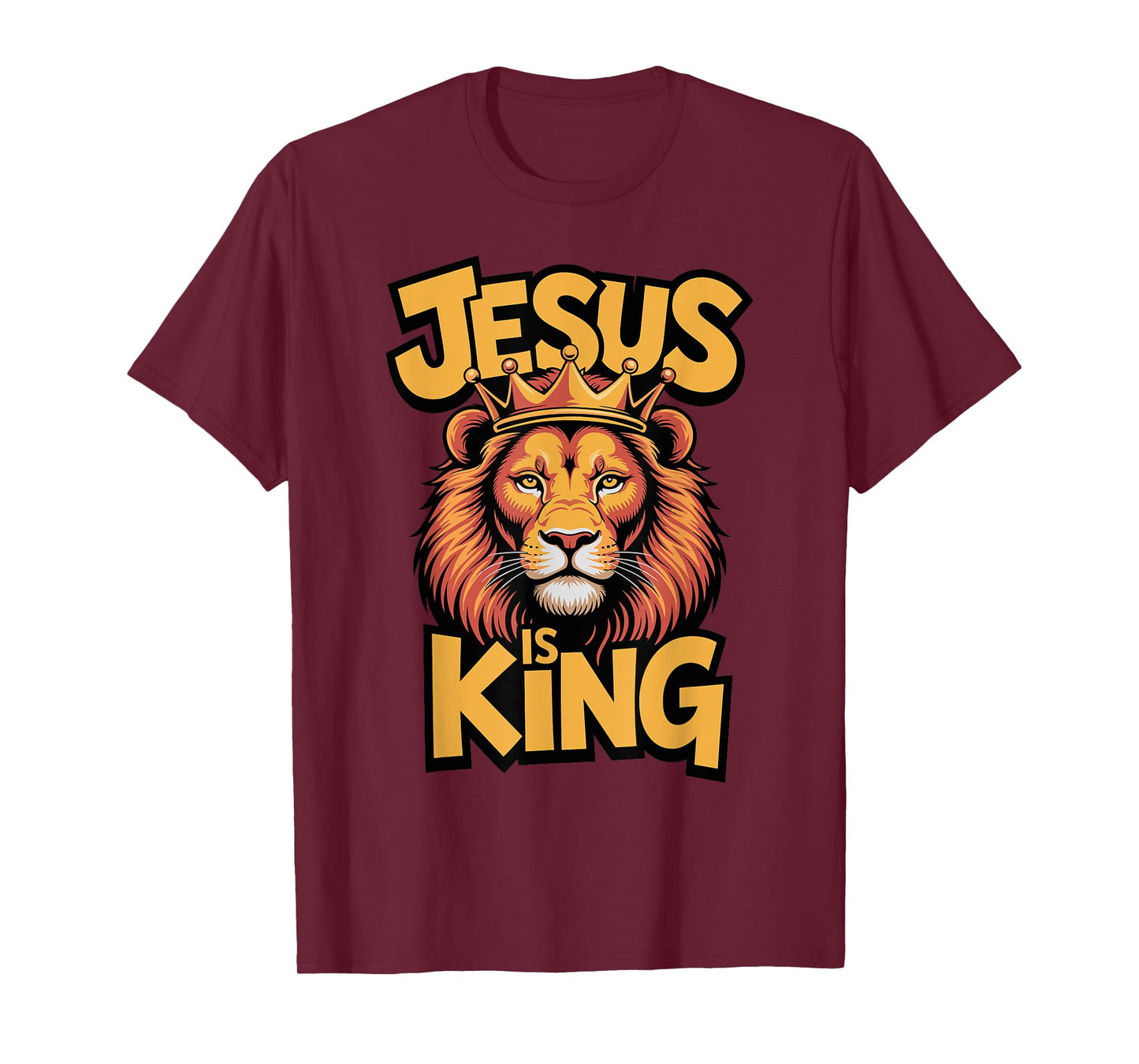 Jesus Is King Religious God Christian Faith Lion T-Shirt