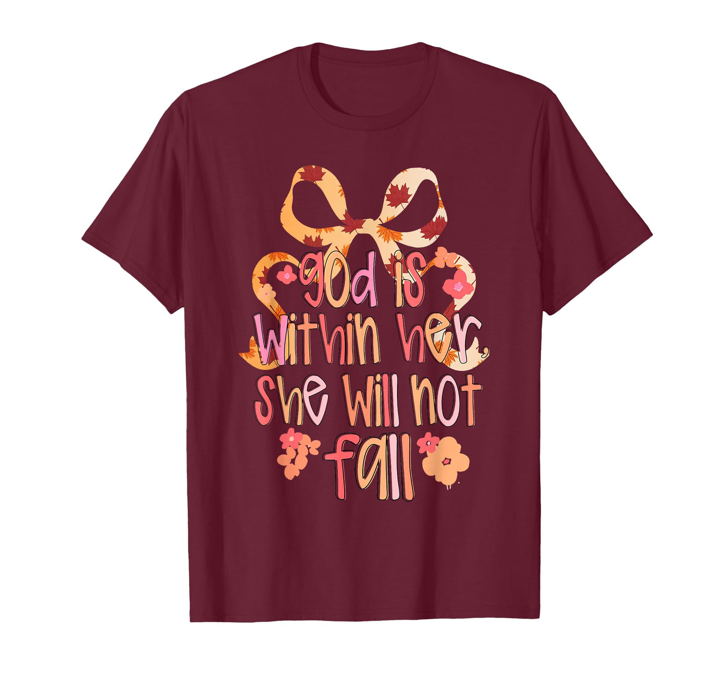 God is Within Her Christian Coquette Bible Verse T-Shirt