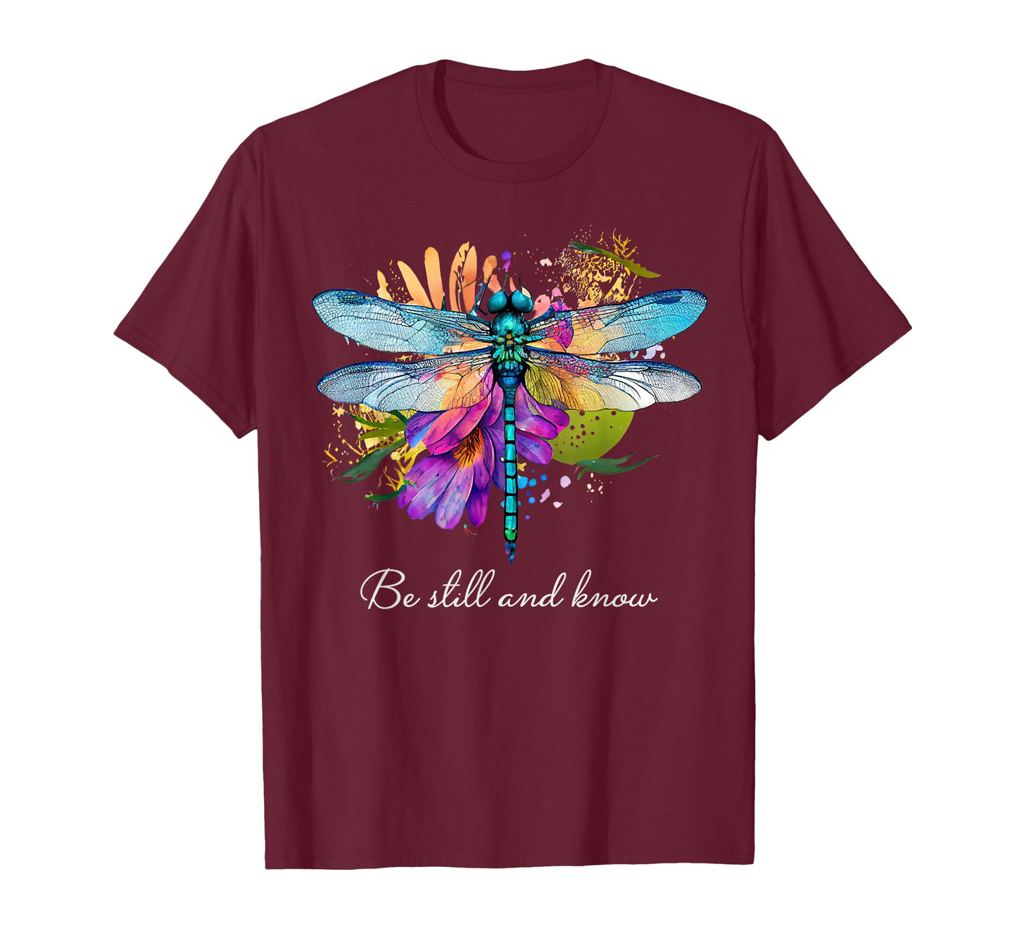 Be still and know Floral Dragonfly Christian Summer T-Shirt for Men Women Kids