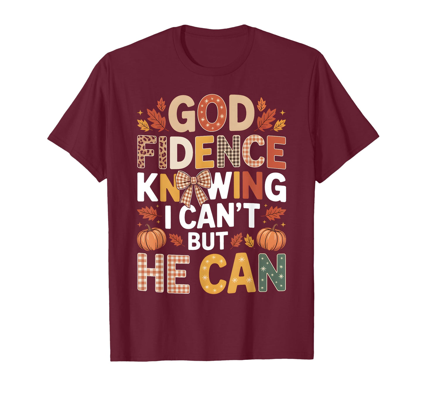 God Fidence Fall Pumpkin Faith Design T-Shirt