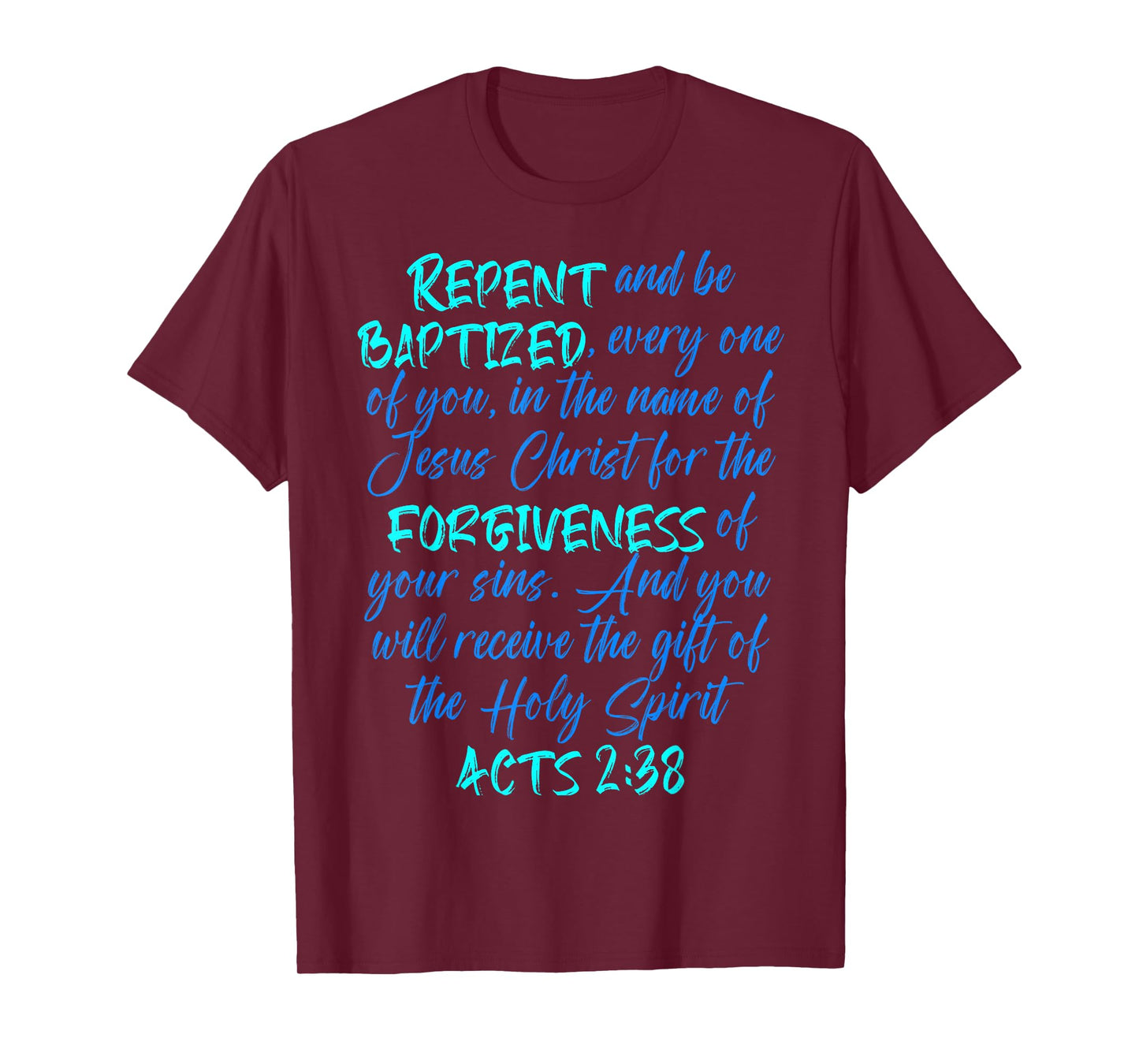 Acts 2 28 Bible Verse Baptism for Baptized Christians 2023 T-Shirt
