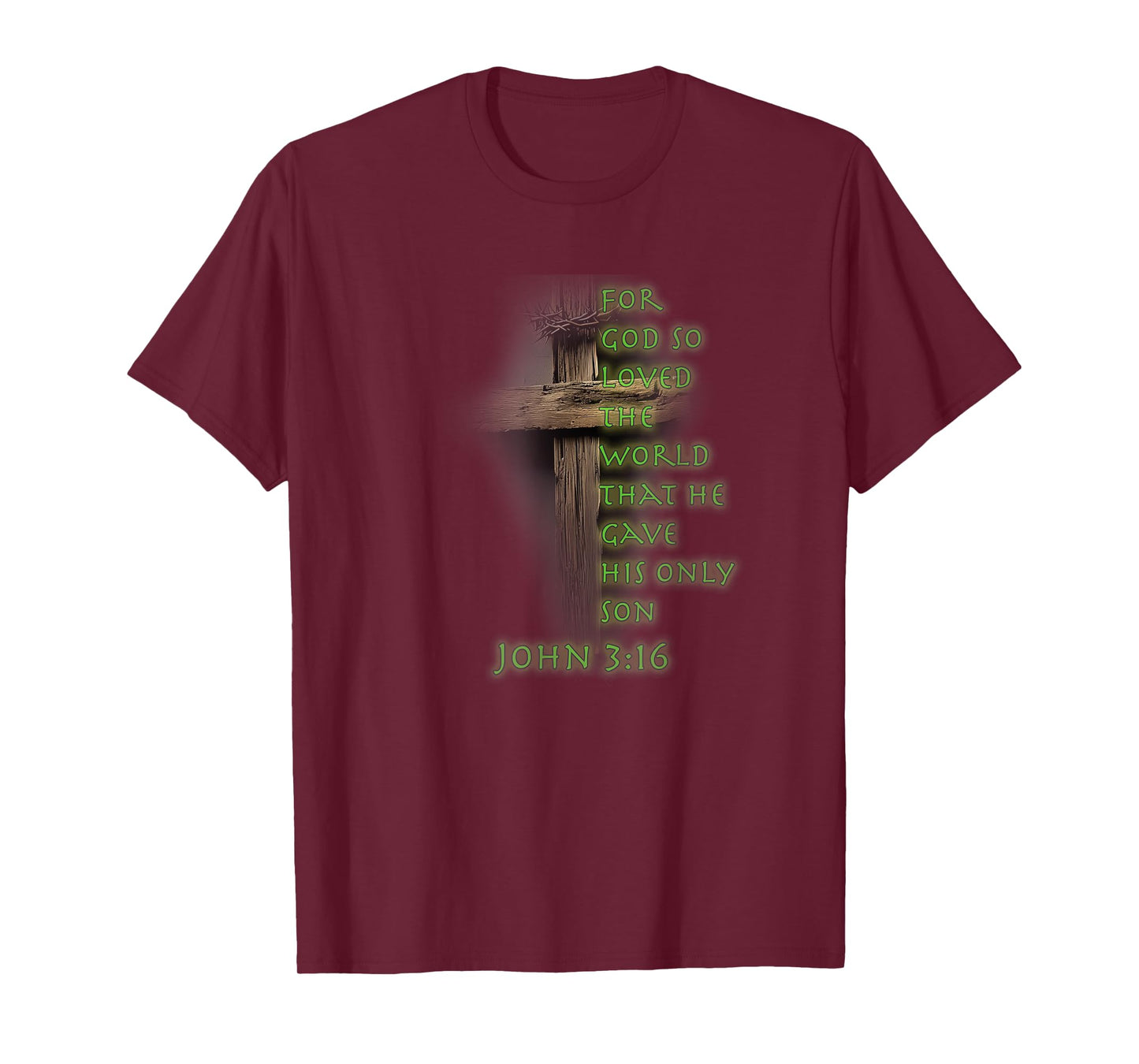 Faith Christian Cross Bible John 3:16 Reflection 0FWDEE T-Shirt