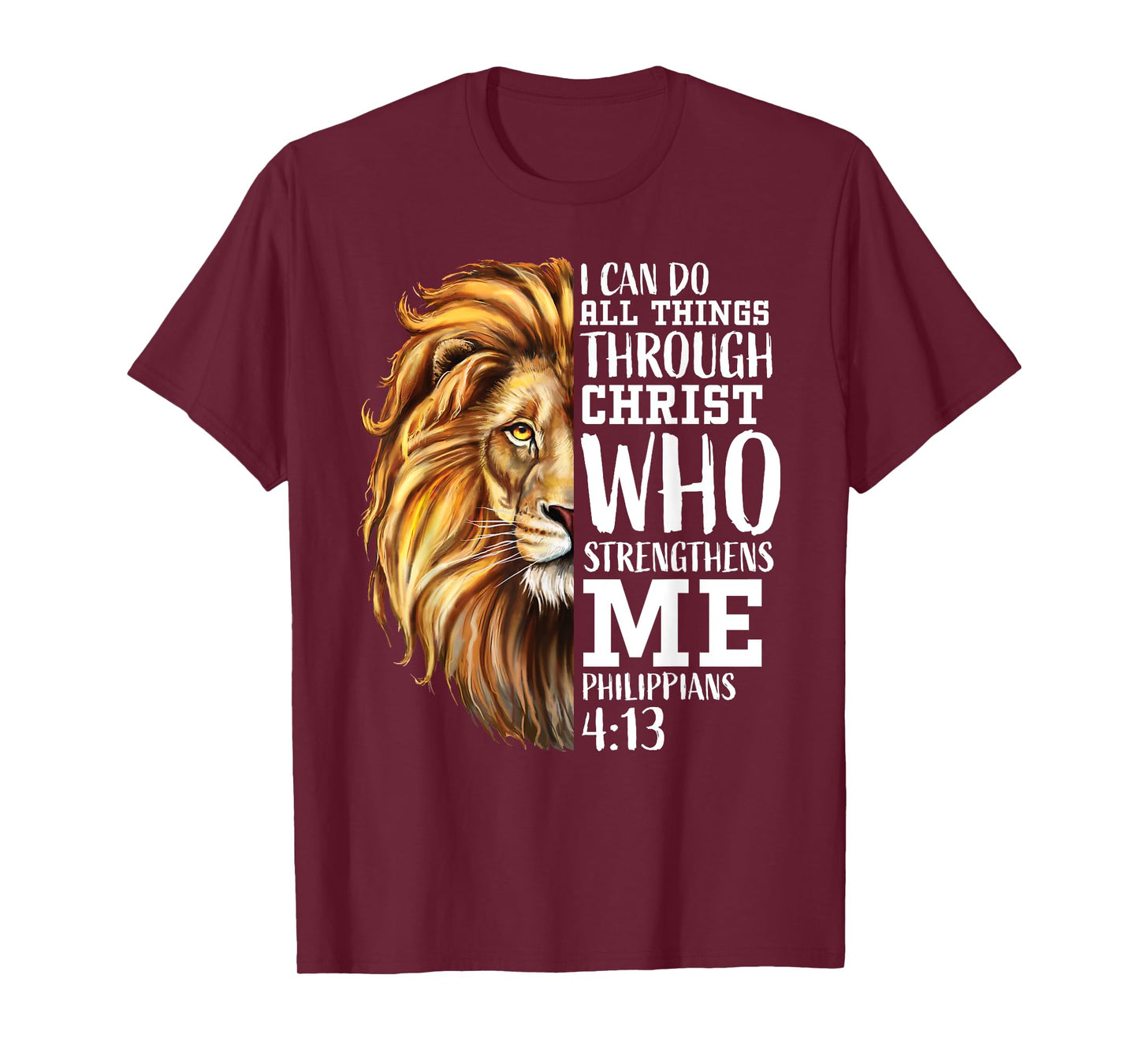 Christian Bible Verse Sayings Religious Gifts Him Lion Judah T-Shirt