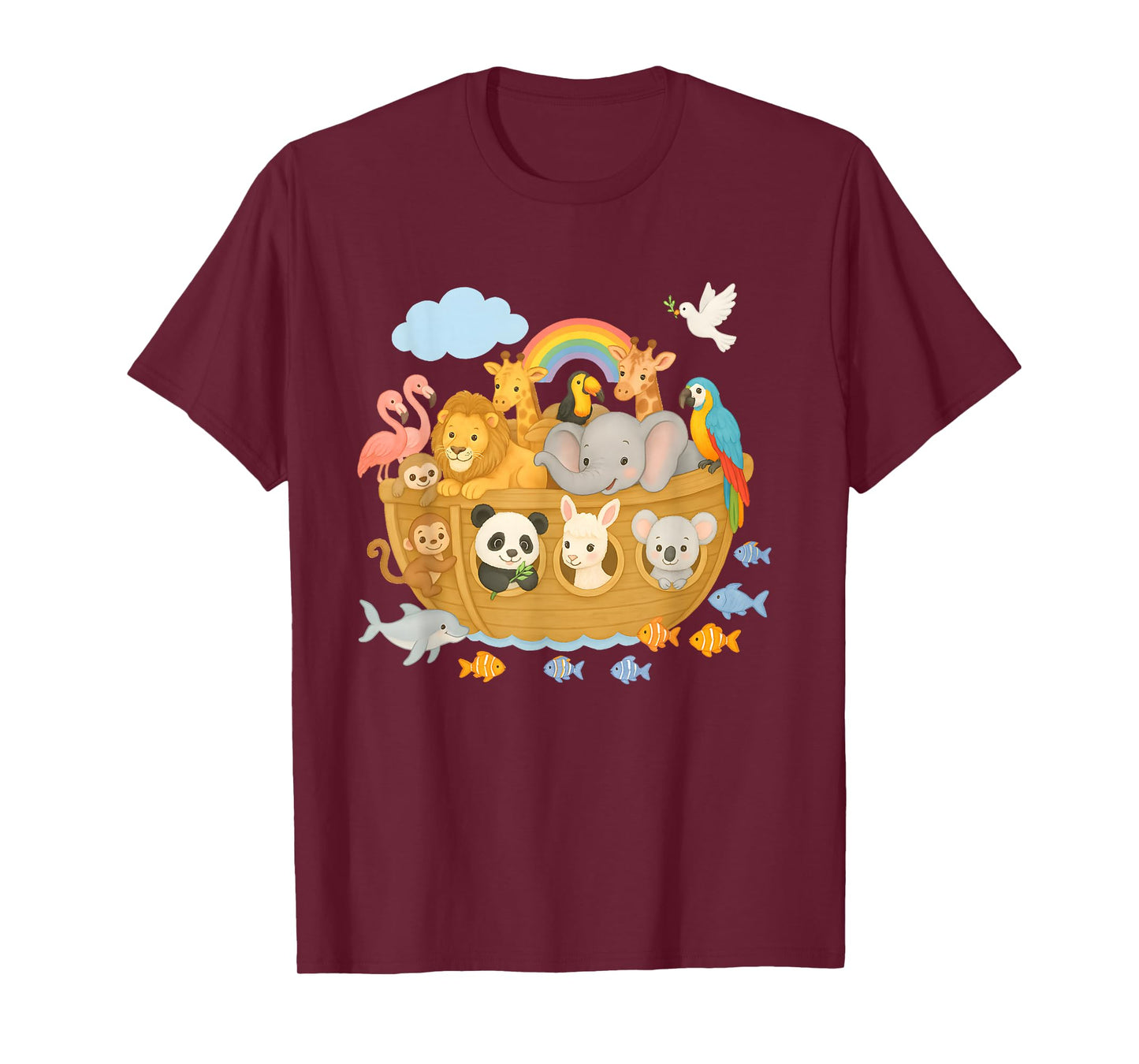 Cute Archa Noah Animal Boat Bible Story Children's Design T-Shirt