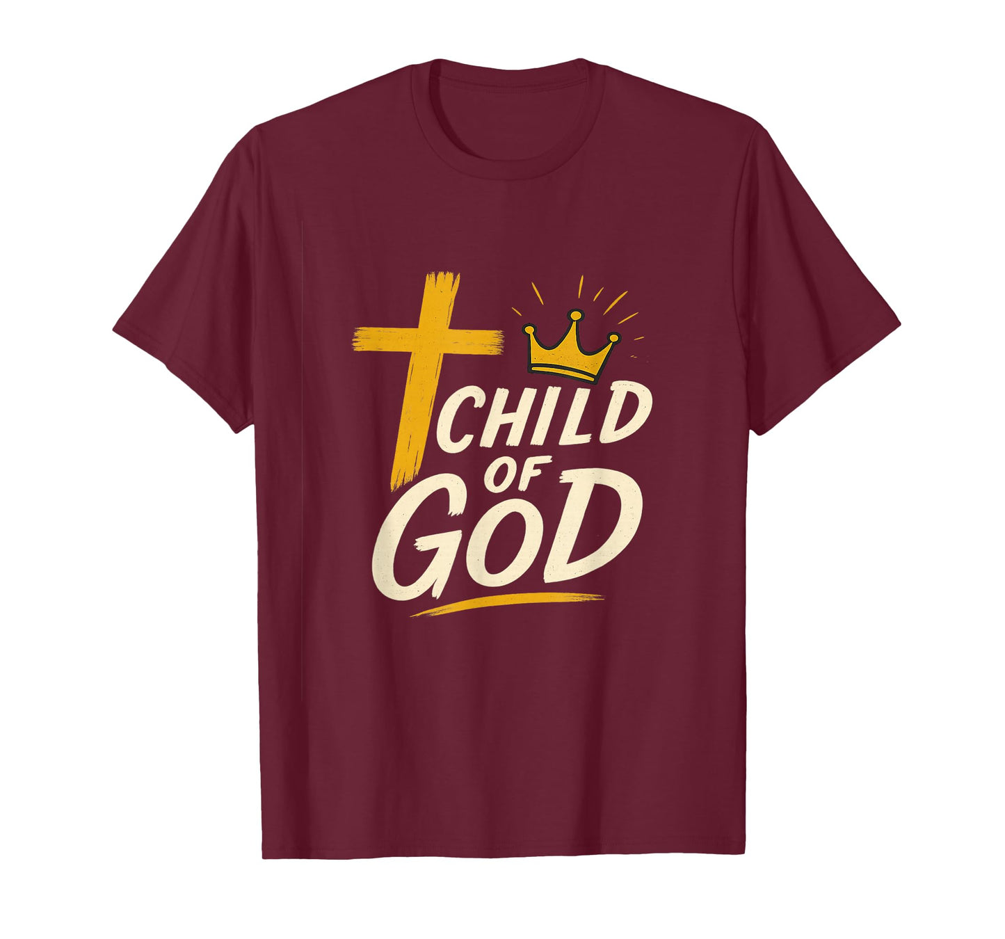 Christian Cross and Crown Graphic Tee - Child of God T-Shirt