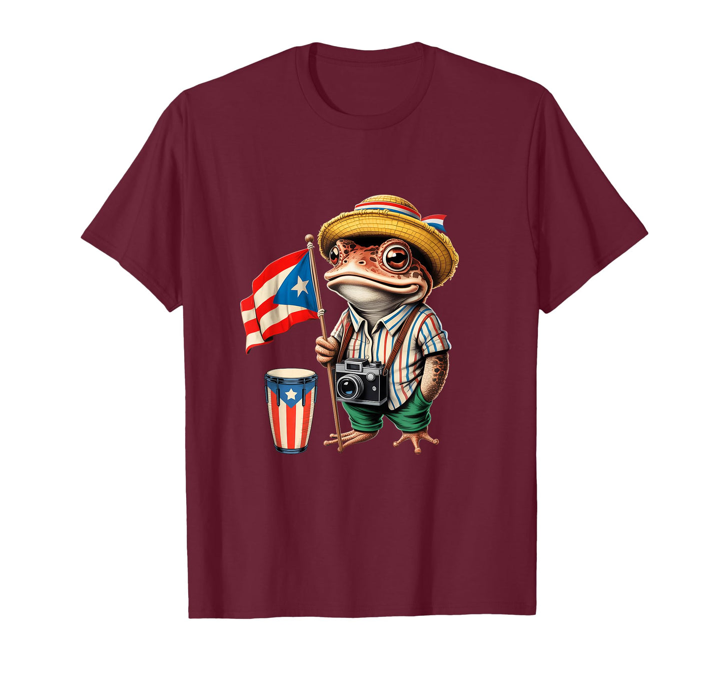 Coqui Frog Puerto Rico Puerto Rican Flag Taino Boricua T-Shirt