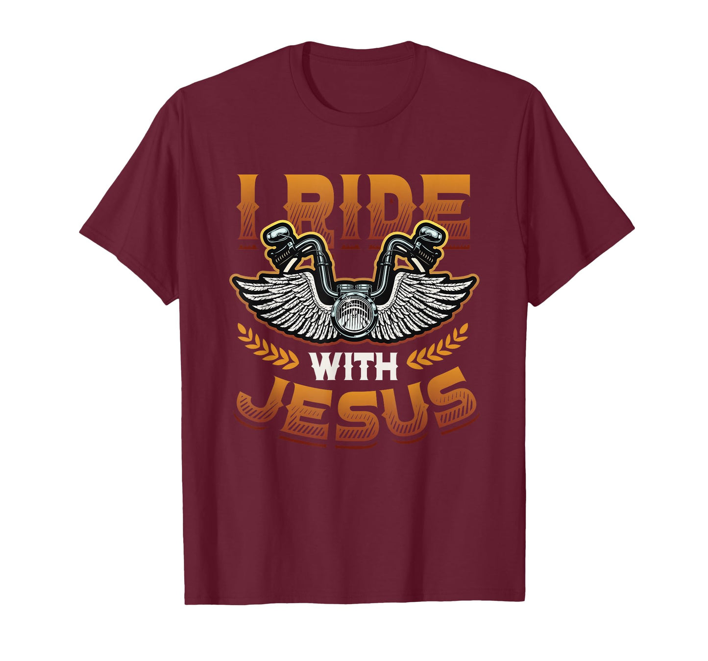 I Ride With Jesus Motorcycle Biker Christian T-Shirt
