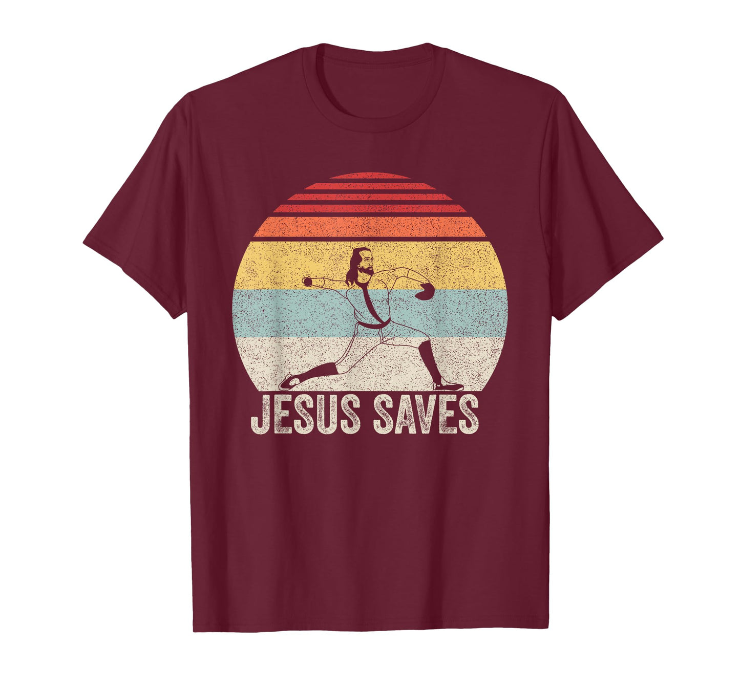 Retro Jesus Saves Baseball Shirt Religious Christian Faith T-Shirt