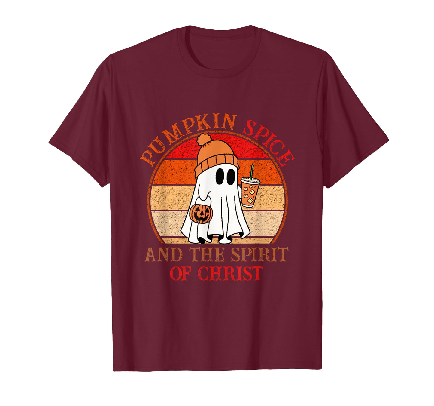 Cute Ghost Pumpkin Spice The Spirit of Christ Halloween T-Shirt