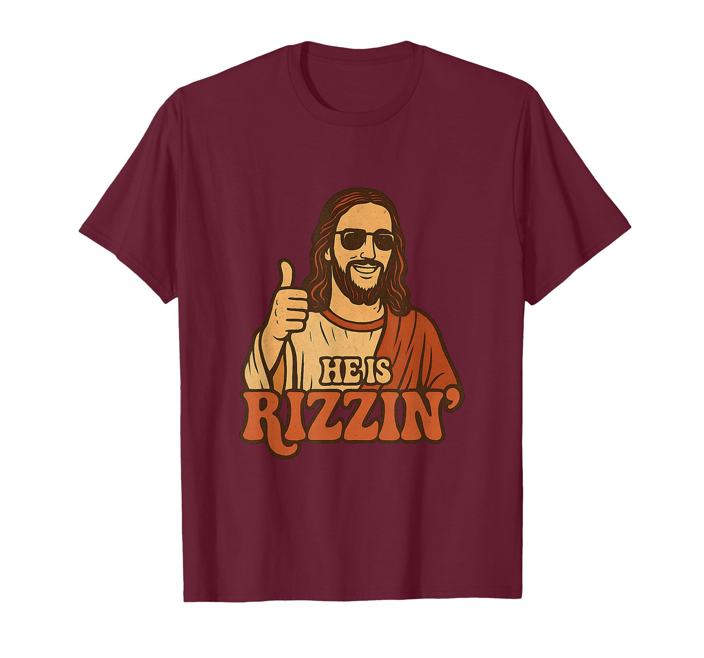 He is Rizzin Funny Jesus Christ Christian Meme Rizz Retro T-Shirt