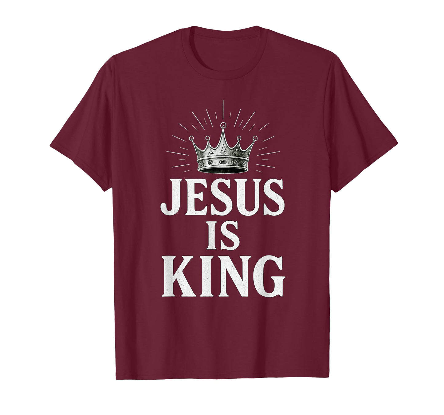 Jesus is King Crown Christian T-Shirt, White T-Shirt