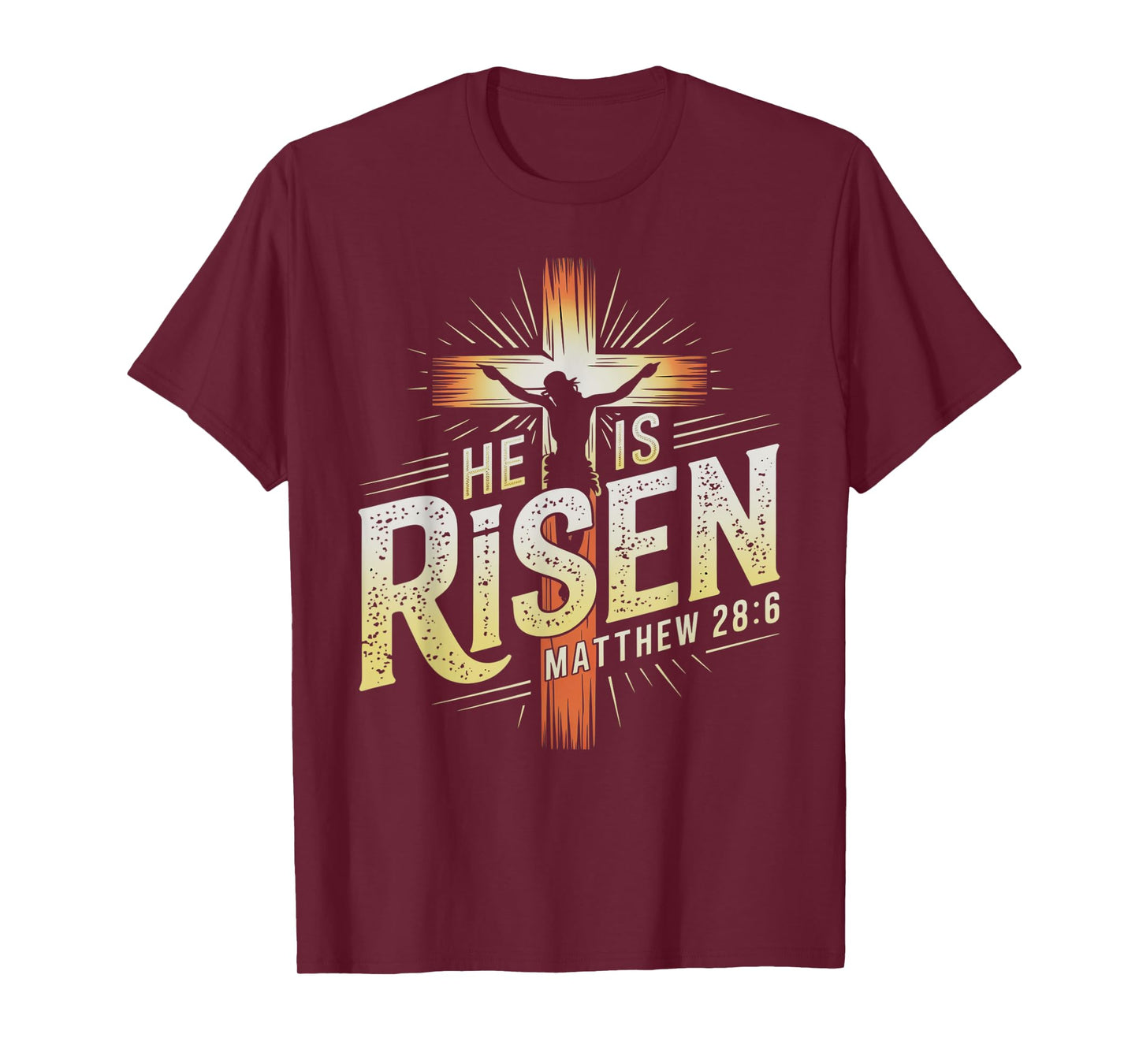 Easter Cross He Is Risen Jesus Christian Men Women Kid Youth T-Shirt