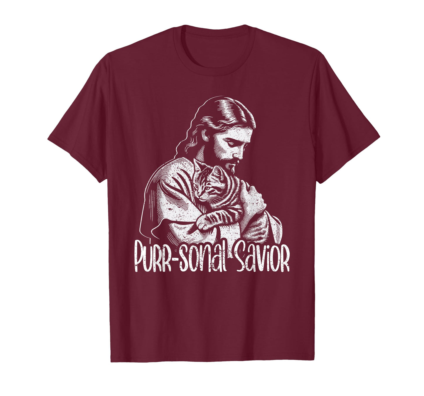 Purr-sonal Savior Jesus Loves Cats Christian Faith T-Shirt