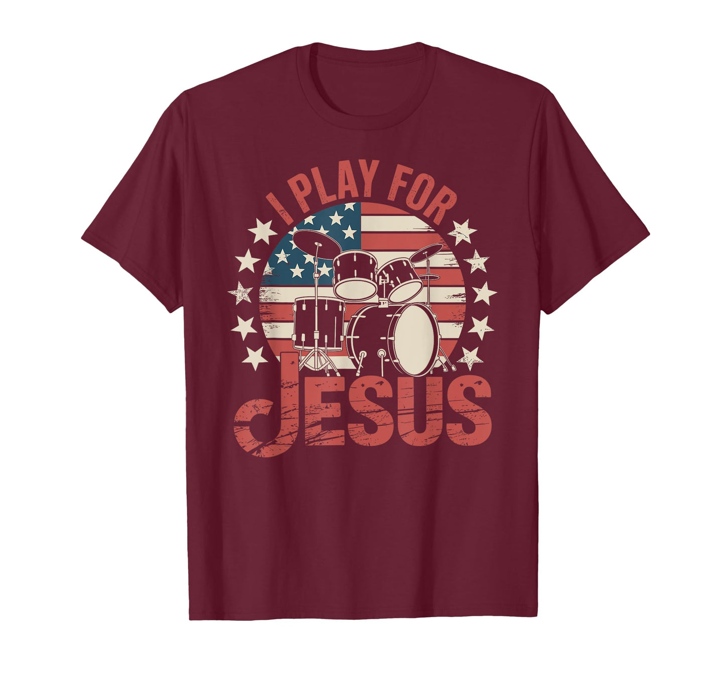Funny Drummer Christian Faith I Play for Jesus T-Shirt